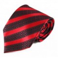 Pruhovaná mikrovláknová kravata se vzorkem - červená a černá