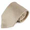 Béžová mikrovláknová kravata s lehkým vzorkem
